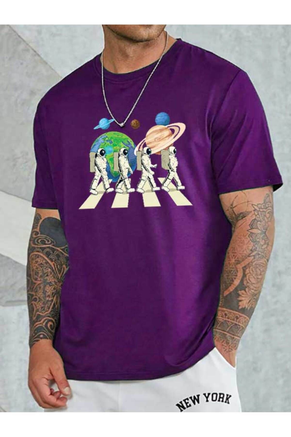 Boi Astronot Baskılı Kadın Tshirt