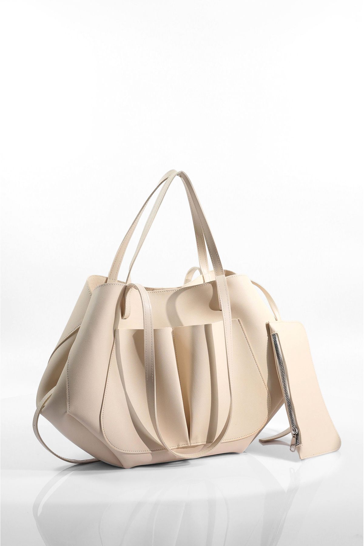 Rimense-Women's Cream Hand and Shoulder Bag 2