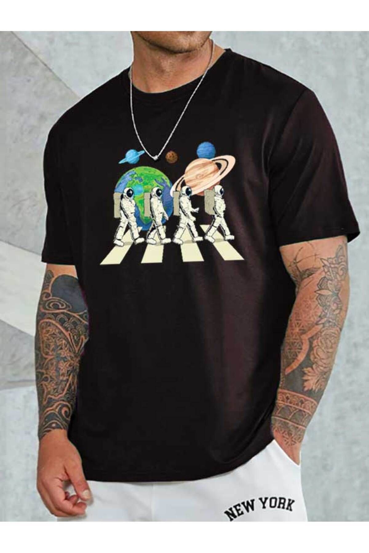 Boi Astronot Baskılı Kadın Tshirt