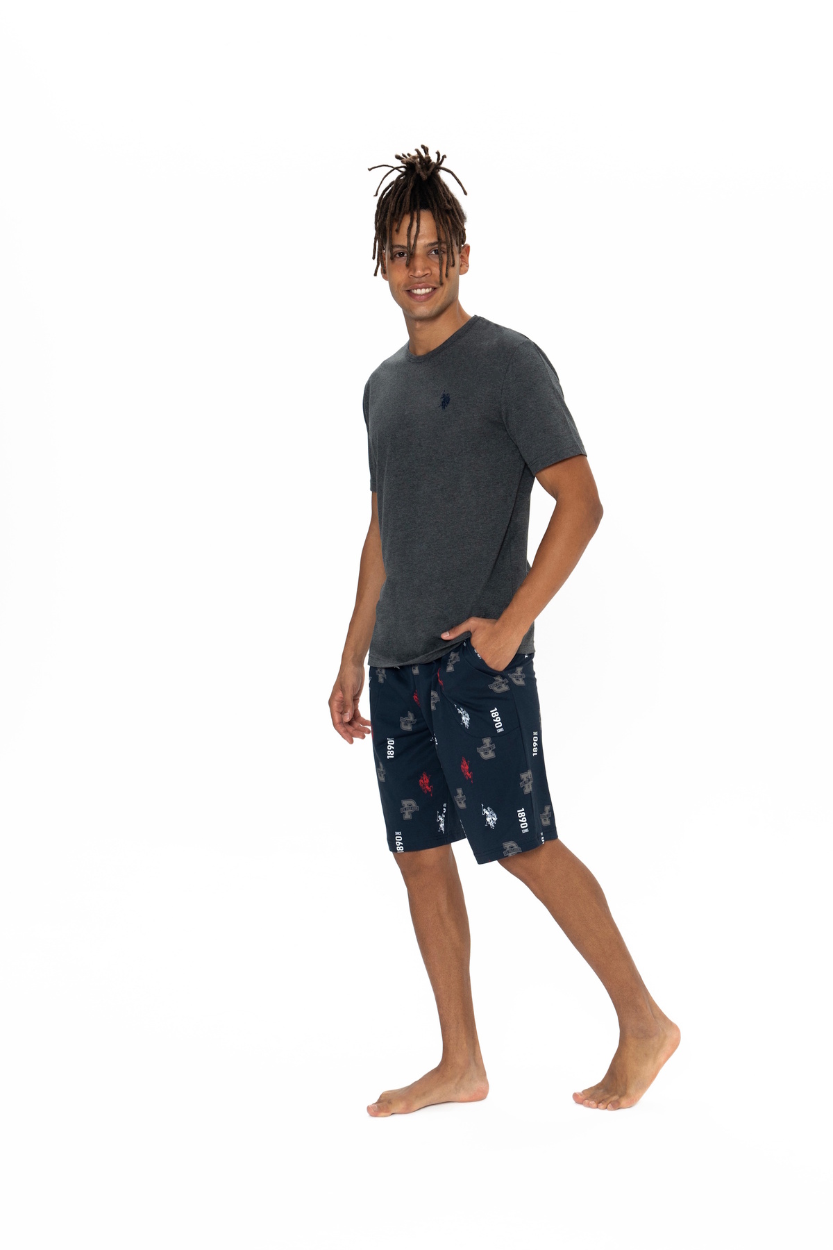 ست پیژامه و لباس خواب مردانه یقه صفر | یو اس پولو U.S. Polo Assn. 18867 TR - تصویر 3