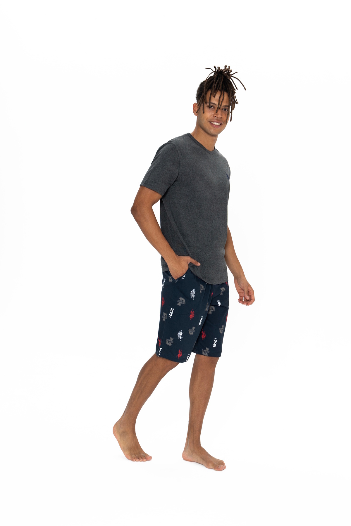 ست پیژامه و لباس خواب مردانه یقه صفر | یو اس پولو U.S. Polo Assn. 18867 TR - تصویر 2