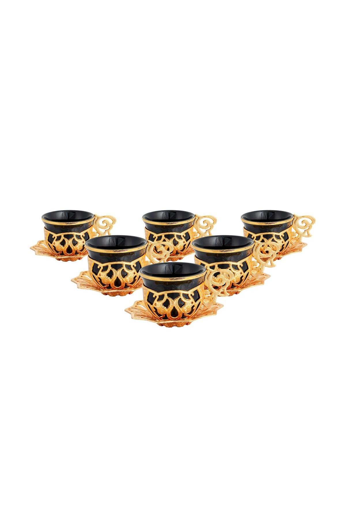 Carlito-Set of 6 Porcelain Cups (Gold) 1