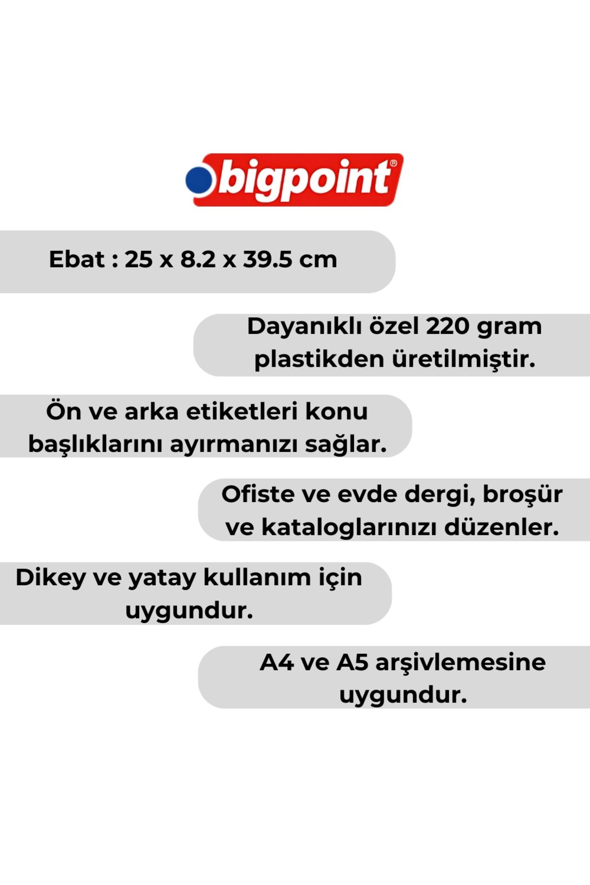 Bigpoint-Blue Durable Abs Plastic Folder A4 & A5 Compatible Vertical & Horizontal Use 2