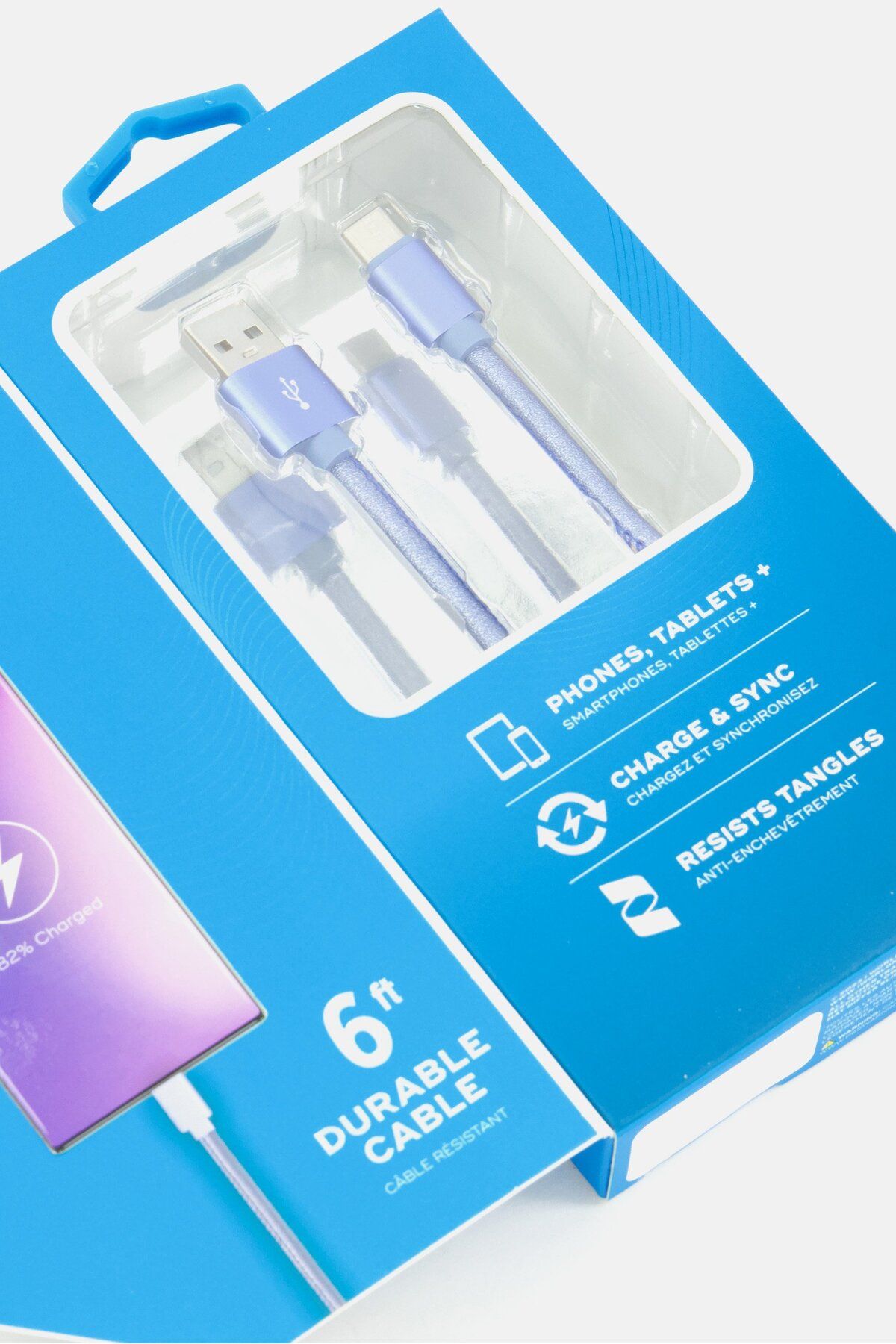 iWorld-6 Feet Usb-C to Usb-A Charger Cable, Blue 3