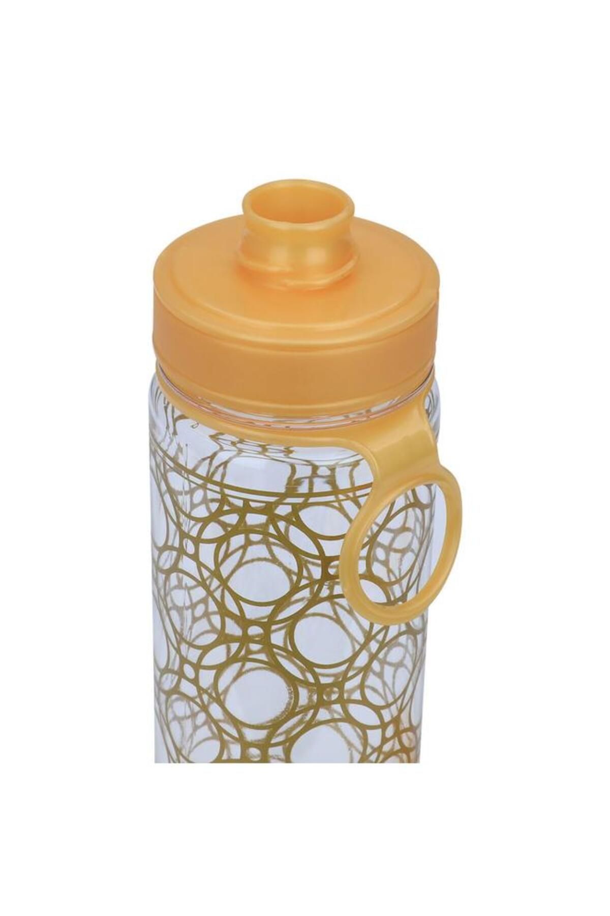 ALSAIF-Plastic Bottle 400 Ml Patterned With Golden Circles Clear 5