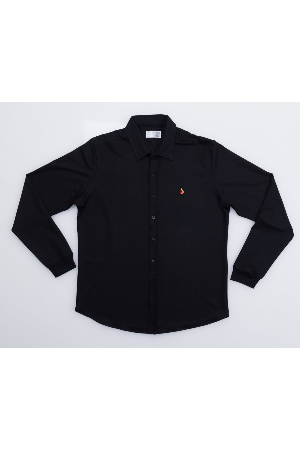 ACC WEAR Premium Uzun Kol Ribana Manşet Gömlek Siyah görsel 8