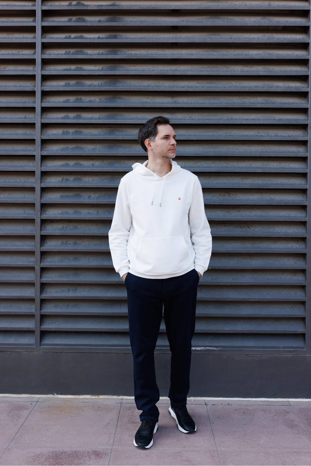 Premium Kapişonlu Sweatshirt Beyaz %100 Pamuk — سفید accw-pre-kaps-byz-0001 — تصویر 2 از 5