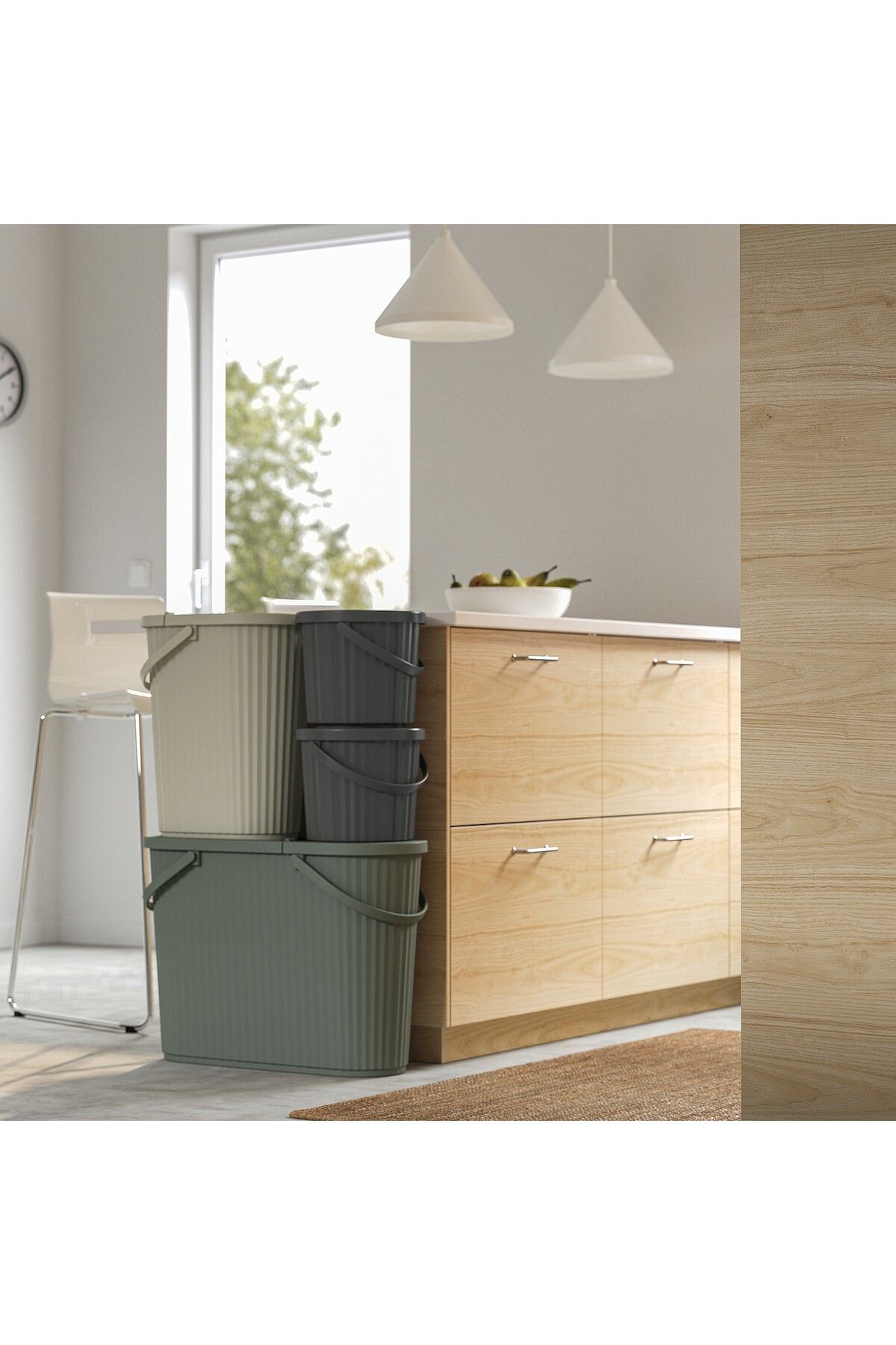 erorex-Bin with lid, dark grey, 8 l 7