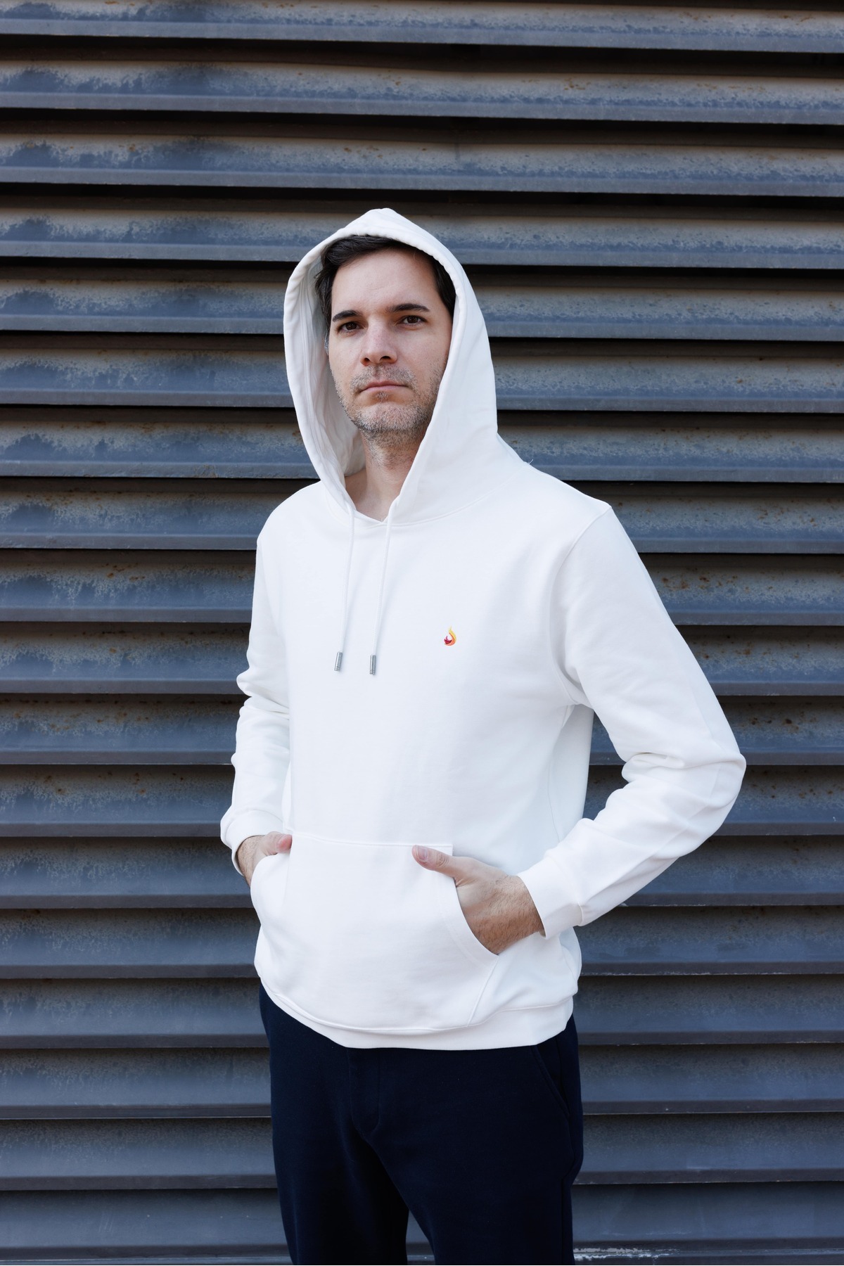Premium Kapişonlu Sweatshirt Beyaz %100 Pamuk — سفید accw-pre-kaps-byz-0001 — تصویر 3 از 5