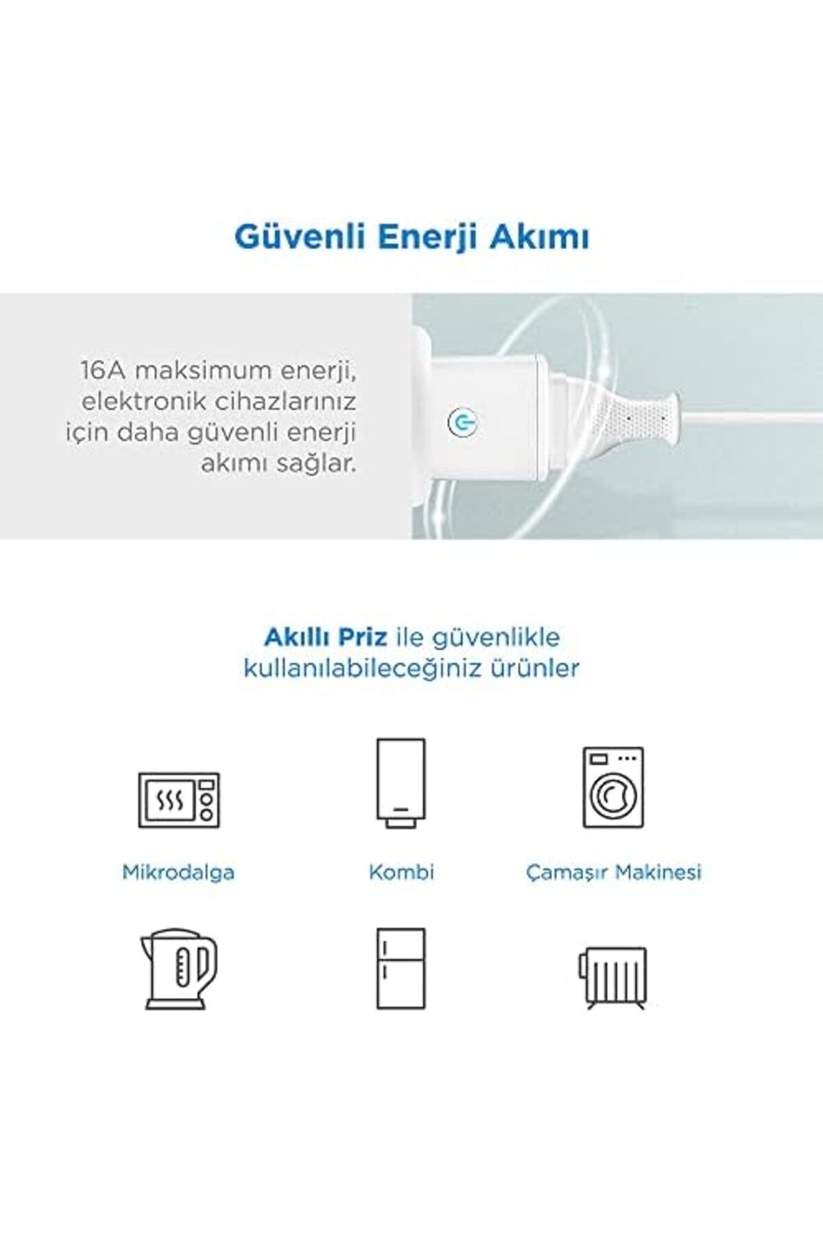 ÇAĞUR-Çağur Smart Wi-Fi Supported 16A Current Protected Single Socket - Control Via Application Ntl-Sw0 3