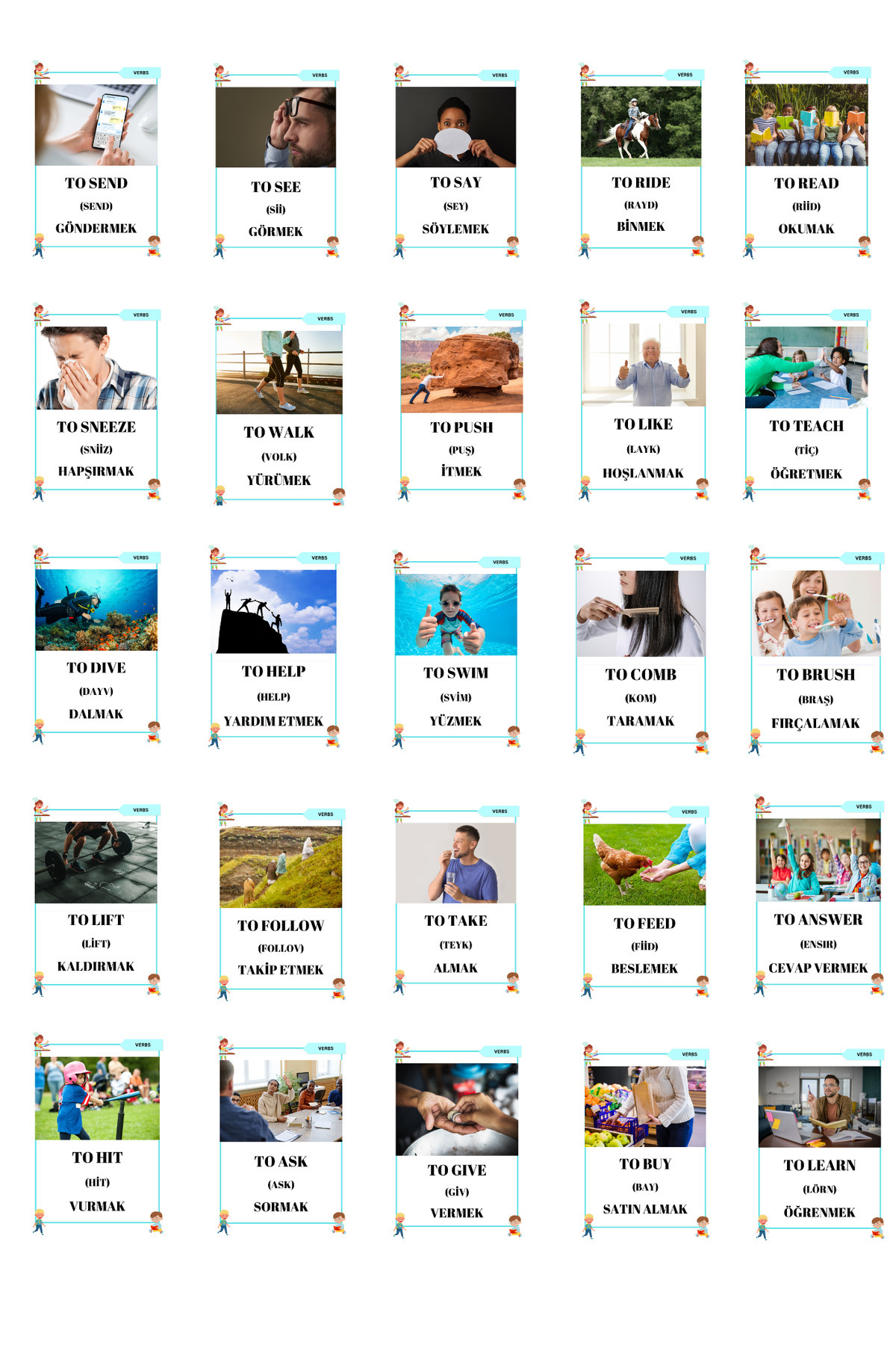 Baby İngilizce Fiiller Flash Kartları - Eğitim Seti fotoğrafı 2 (önizleme)