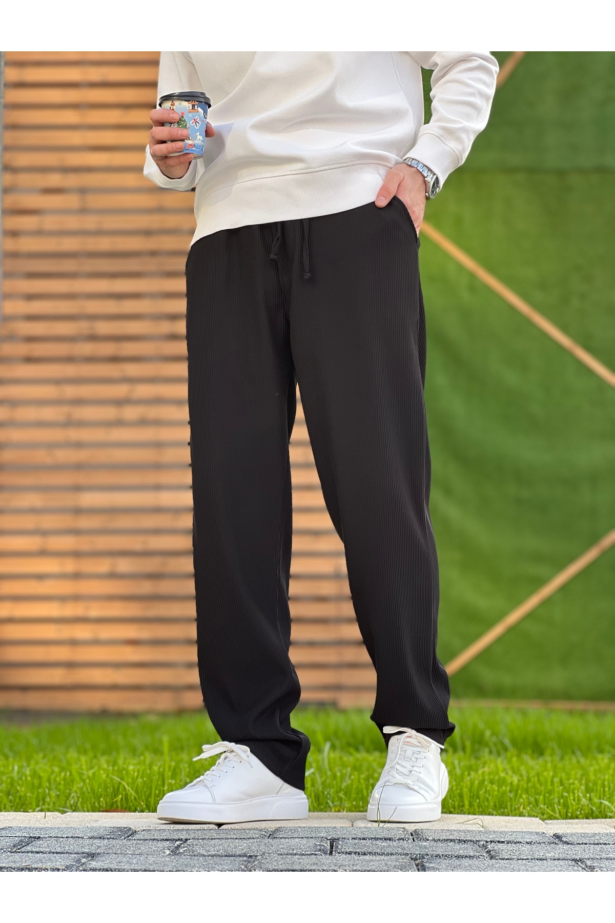 ElitWear Beli Lastikli Rahat Kalıp Esnek Kumaş Relaxed Pantolon