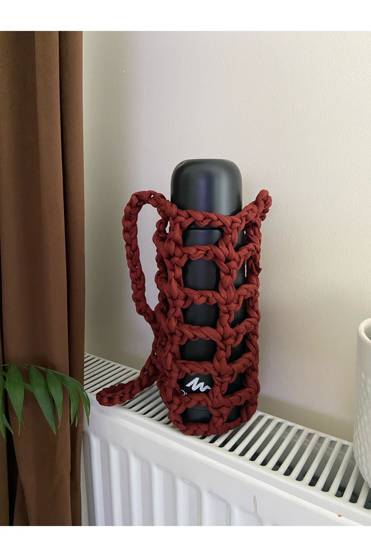 Freyja Aksesuar-Pinterest Recycled Rope Handmade Knitted Flask Water Bottle Thermos Bag 1