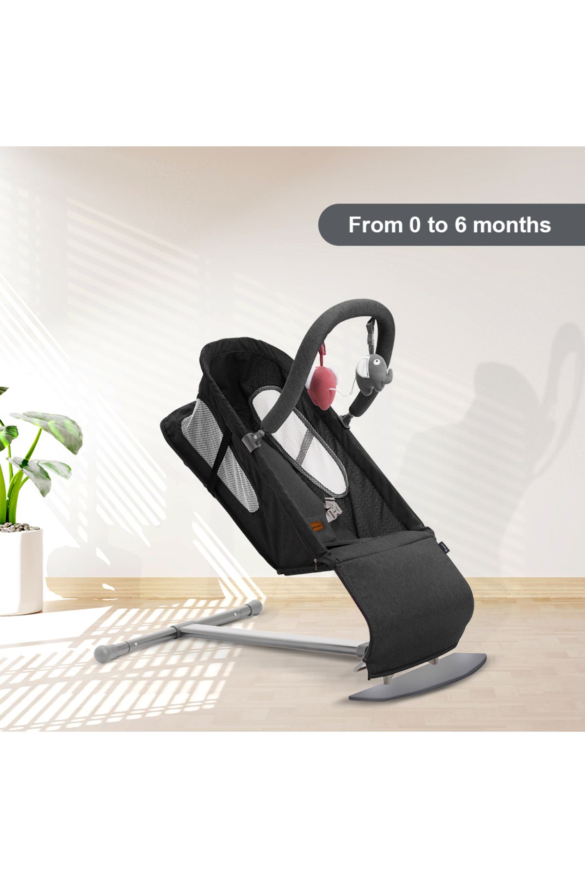 TEKNUM-Baby Bouncer w/ Grab Toys - Black 7