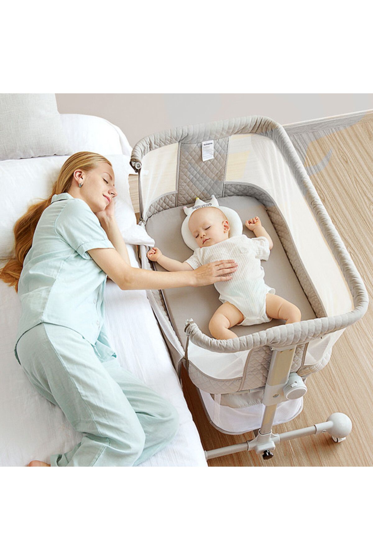 Sunveno-Bedside Cot and Crib w / t Mosquito Net 3