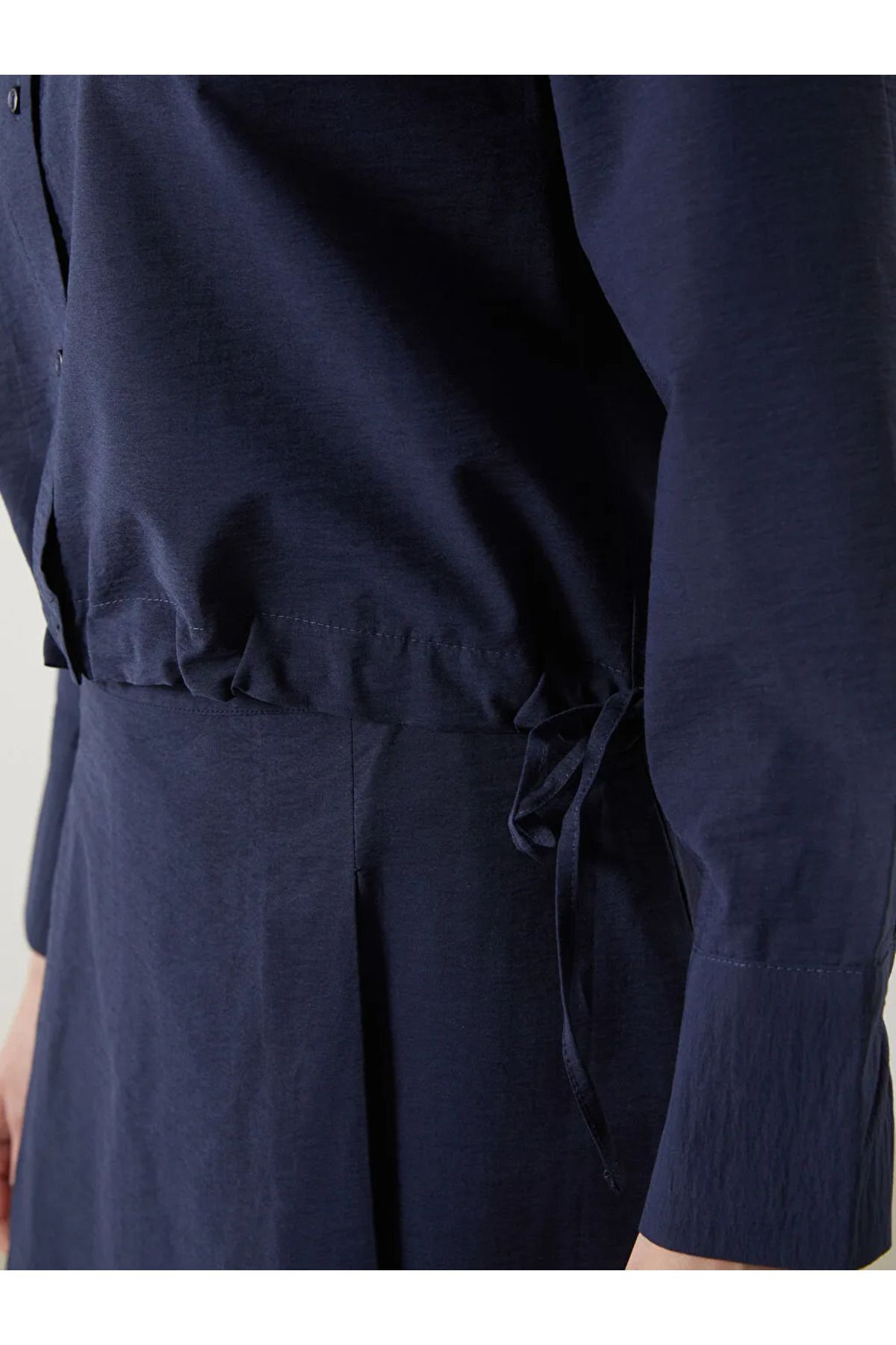 LCW Modest Lacivert Loose Fit Poplin Kadın Gömlek - 3