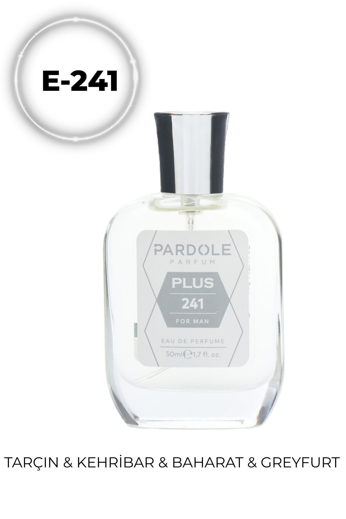 عطر مردانه E 241 تند ، میوه ای نفع Parfum 50 Ml Cinnamon کهربا ادویه گریپ فروت PARDOLE