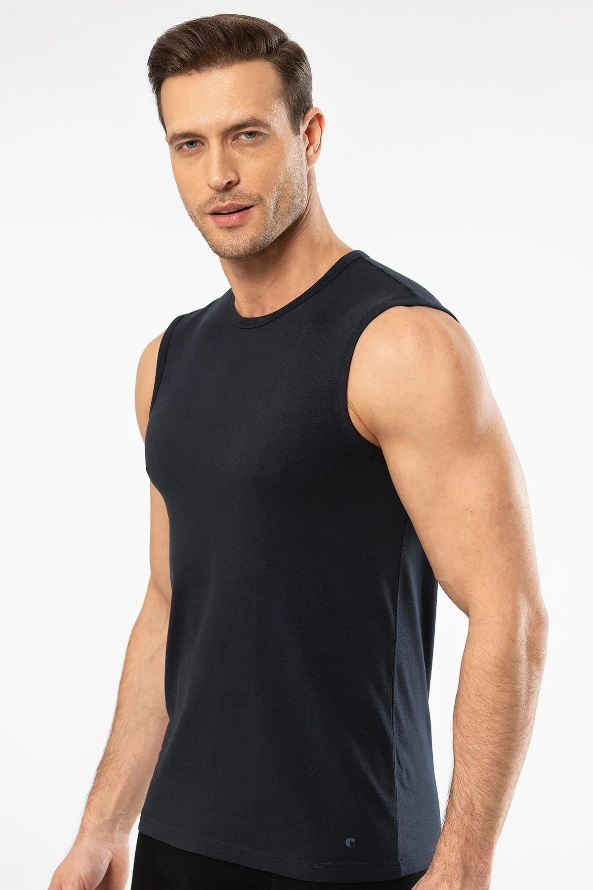 Cacharel-5 Pieces Men's Sports Tank Top with Zero Sleeve and Zero Collar, 95% Cotton, 5% Elastane 2