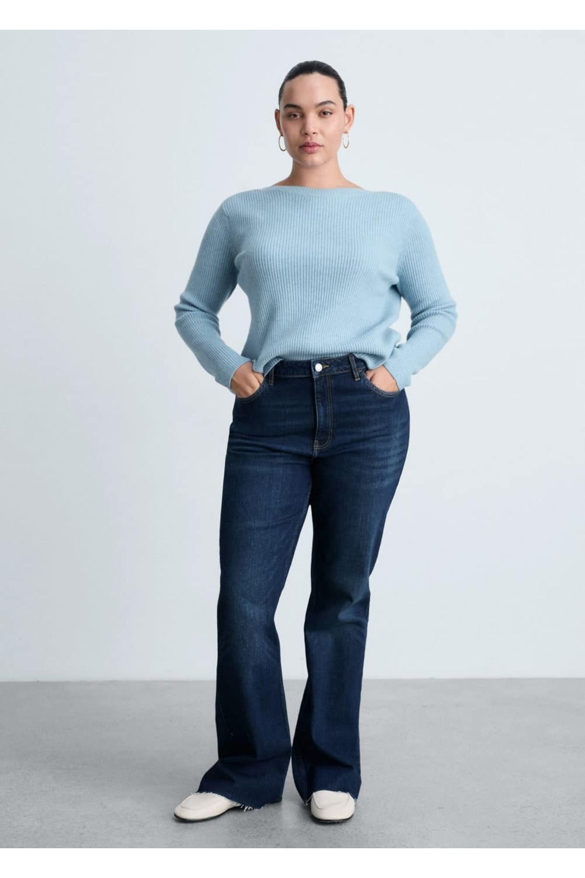 MANGO Woman-Boat Neck Knitwear Sweater 7