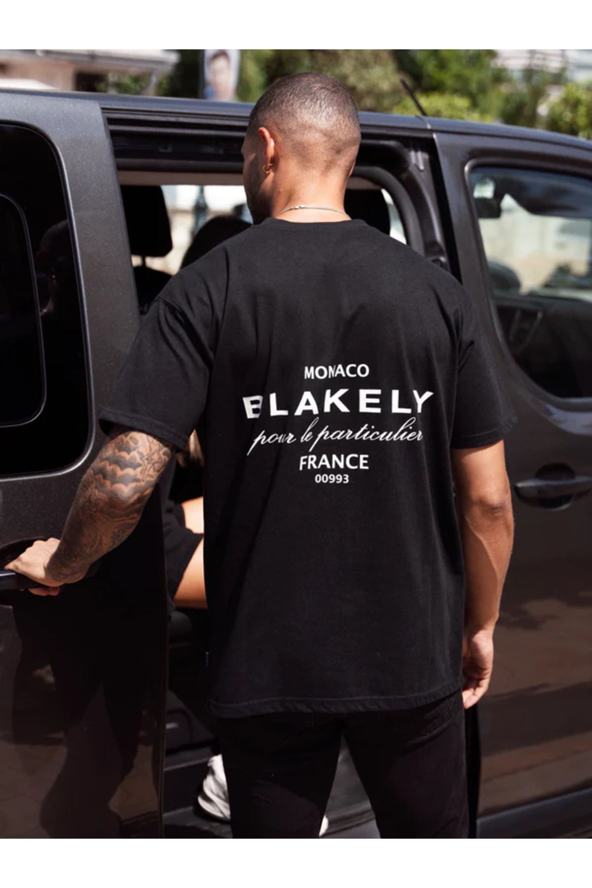 Moda Glo Tricou Oversize Unisex Cu Imprimeu Pe Spate Blake Unisex - L