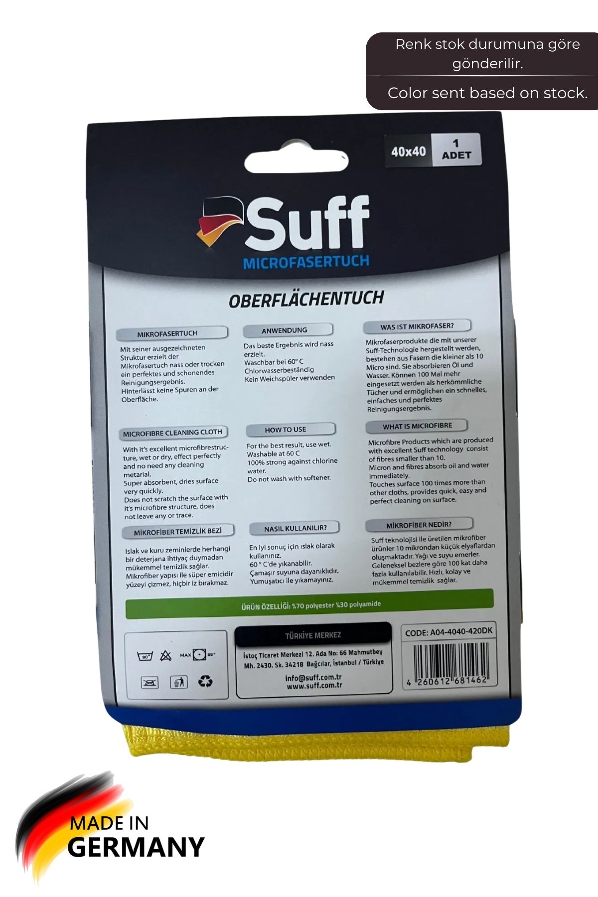 Suff-Nilüfer Checkered Microfiber Surface Cleaning Cloth 40 X 40 cm 7