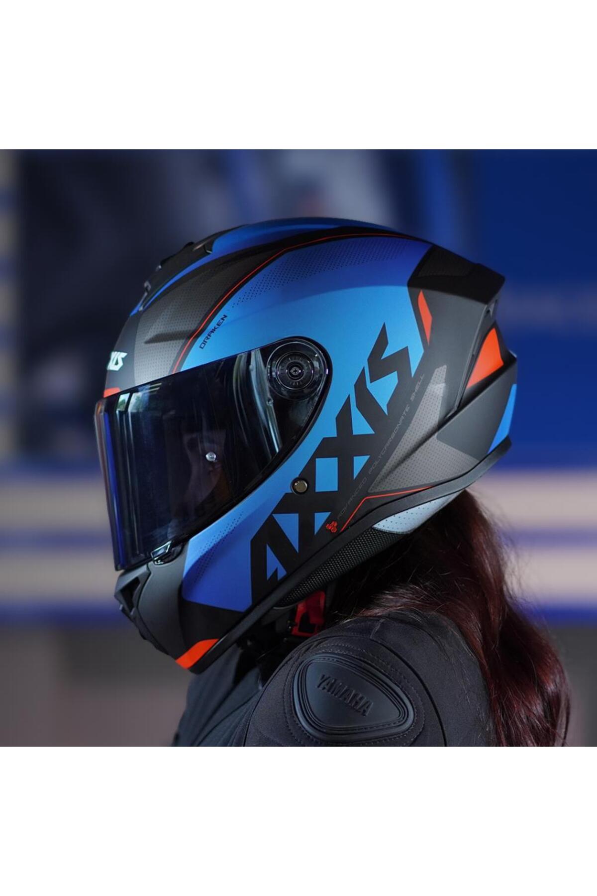 Axxis DRAKEN S GEAR E7 MAT BLUE KAPALI KASK - Fiyatı, Yorumları