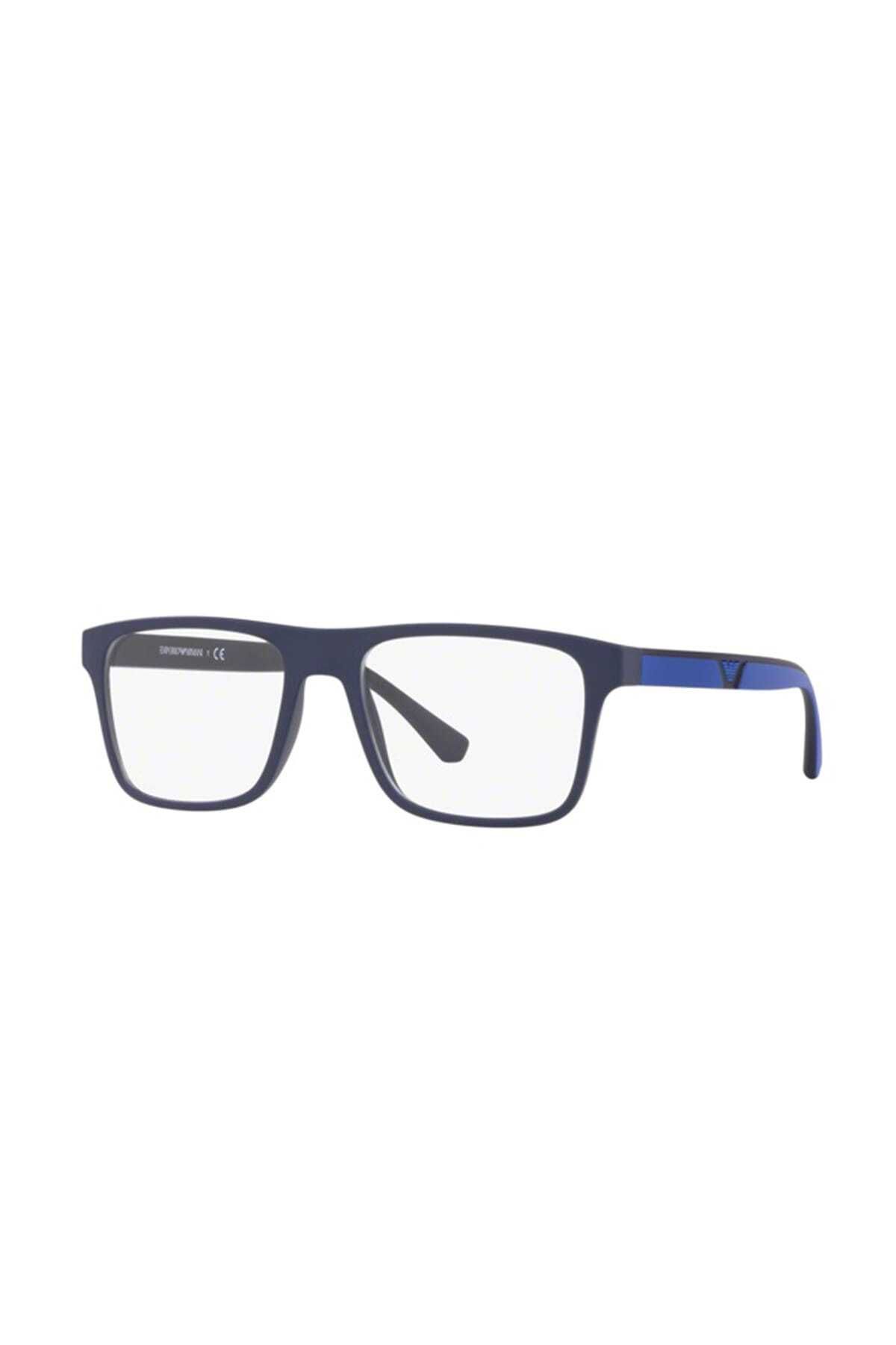 Emporio Armani-O;EA;4115, 54, 5759 1W Matte Blue Clip On Sunglasses with Grey and Blue Square Clip 3