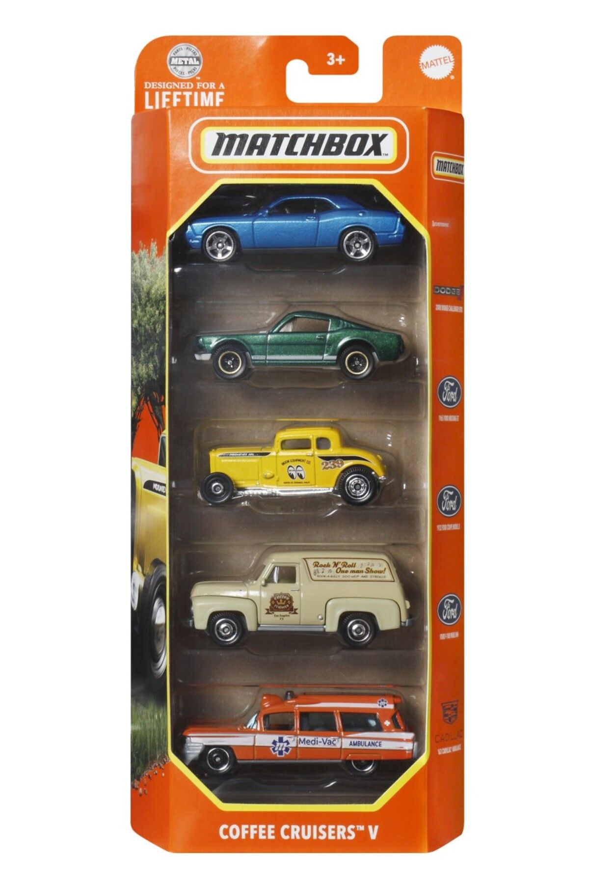 Matchbox Set 5 Masinute Metalice Coffee Cruisers V Scara 1:64 - One Size