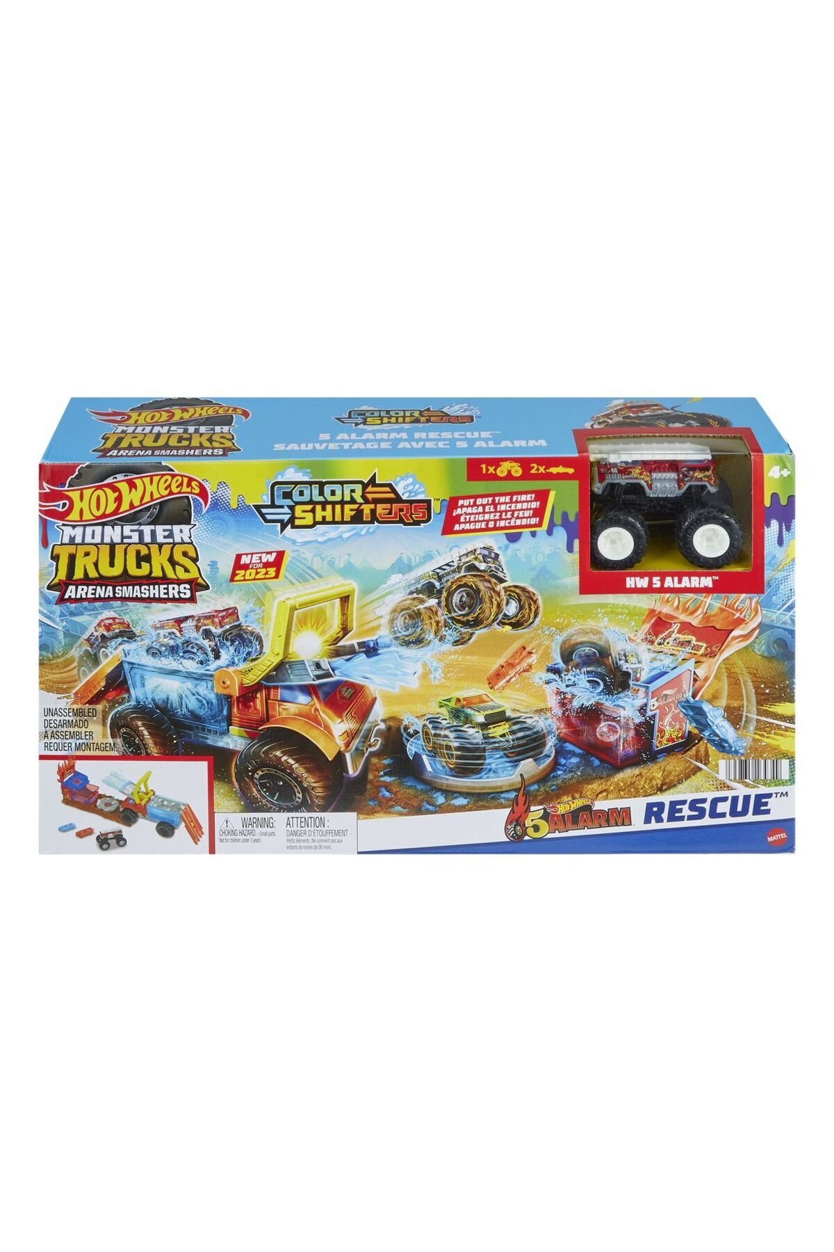 mattel Hot Wheels Monster Truck Arena Smashers Color Shifters Salvarea Lui 5alarm - One Size