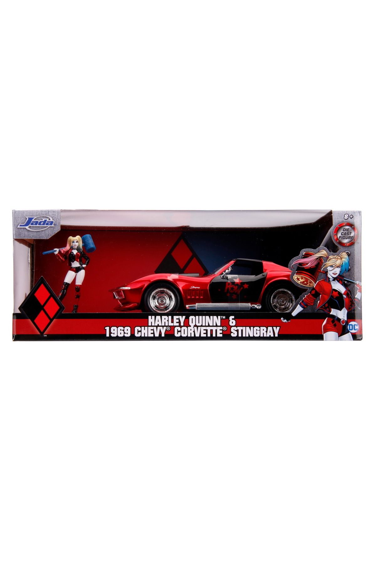 Simba Masinuta Din Metal Harley Quinn 1969 Chevy Corvette Scara 1:24 - Mărime unică