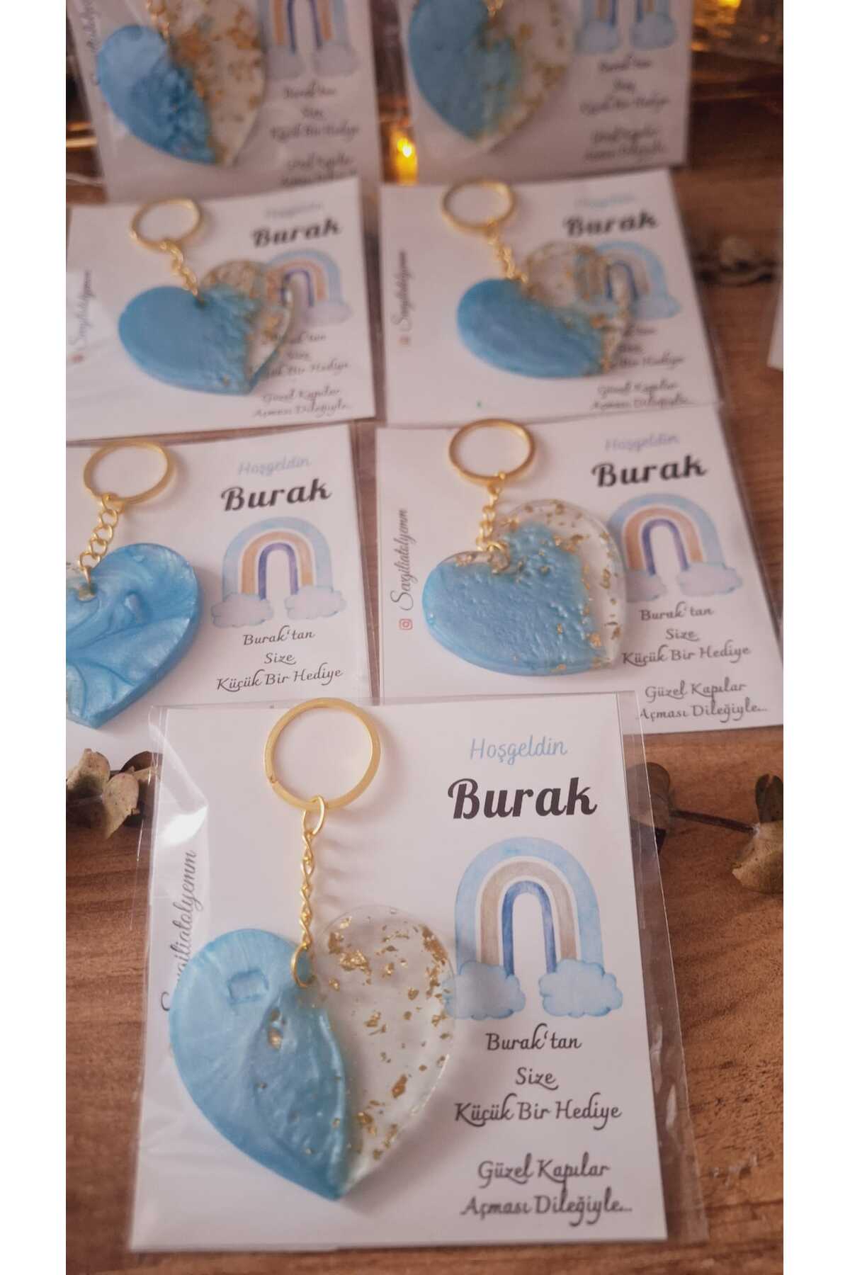 sevgiliatolyemm mutluluk getirmesi dileğiyle GÖKKUŞAĞI-KALPLİ ANAHTARLIK 10 ADET  BABYSHOWER DOĞUM GÜNÜ BEBEK HEDİYELİKLERİ fotoğrafı 4 (önizleme)