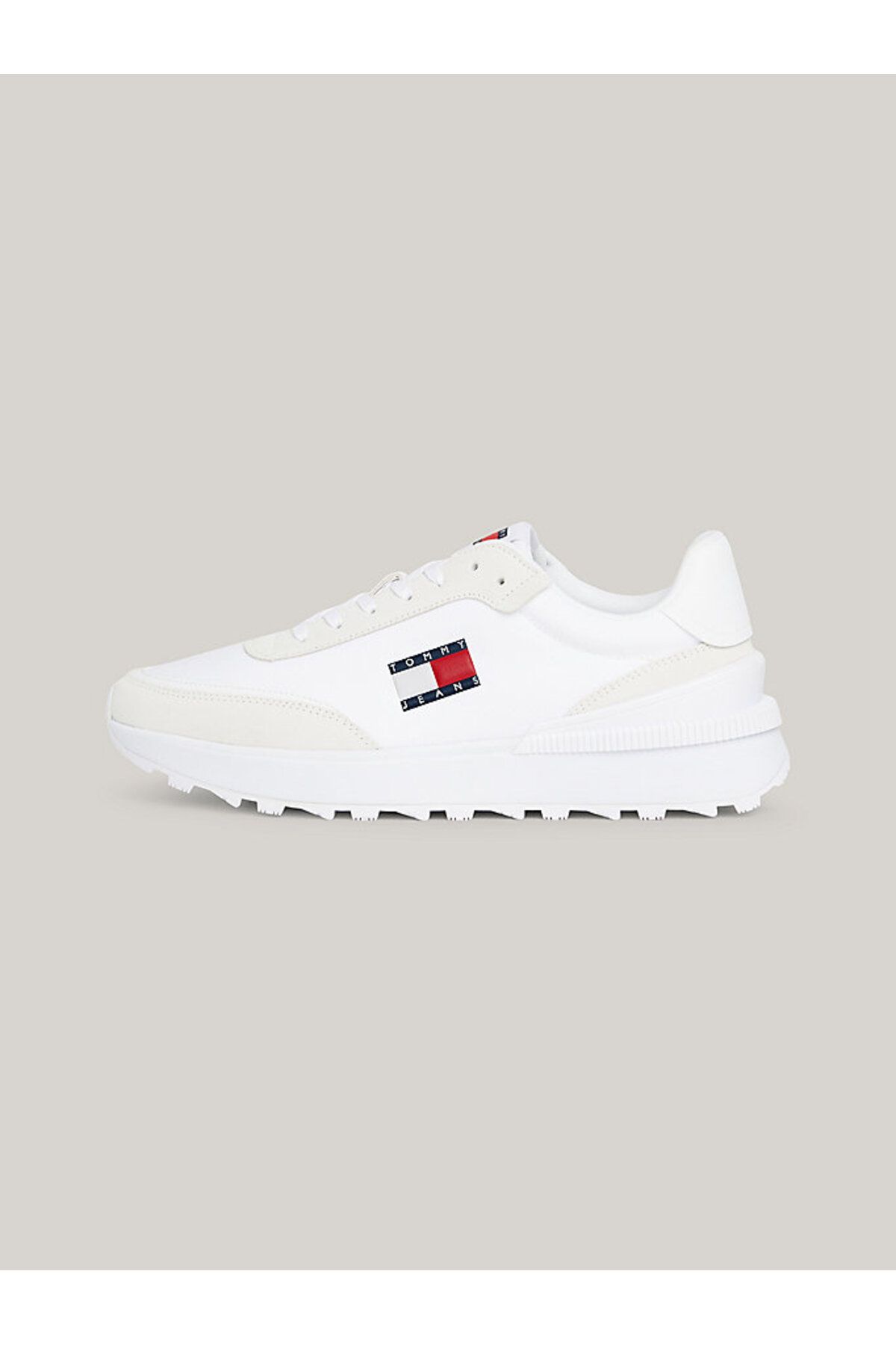 اسنیکر سفید مردانه پلی تریر بازیافت شده با آرم برند آقایان برگه لاستیکی و طبیعی Tommy Hilfiger