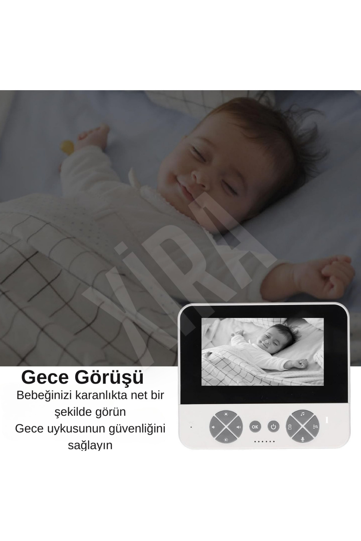 XİRA IP Bebek Kamerası Kumandalı Monitörlü Çift Yönlü Ses, Gece Görüş ve Hatırlatıcılı Özellikli fotoğrafı 6 (önizleme)