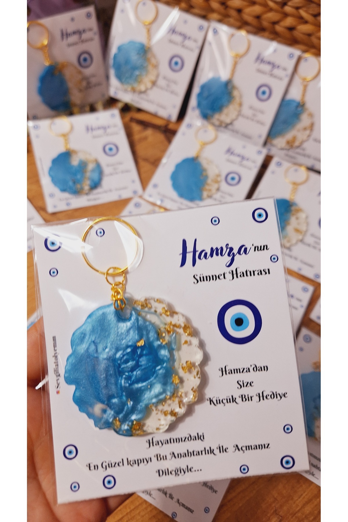 sevgiliatolyemm mutluluk getirmesi dileğiyle SÜNNET MEVLÜT  BABYSHOWER DOĞUM GÜNÜ 10 ADET  HEDİYELİK  KARTLI  ANAHTARLIK fotoğrafı 2 (önizleme)