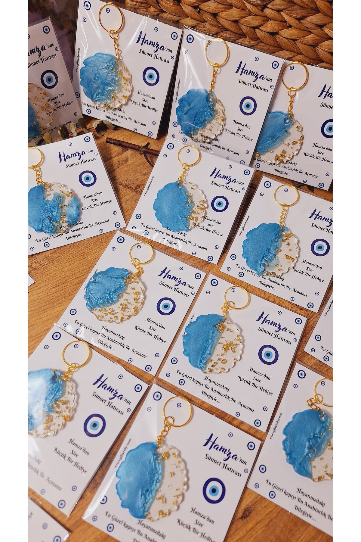 sevgiliatolyemm mutluluk getirmesi dileğiyle SÜNNET MEVLÜT  BABYSHOWER DOĞUM GÜNÜ 10 ADET  HEDİYELİK  KARTLI  ANAHTARLIK fotoğrafı 5 (önizleme)