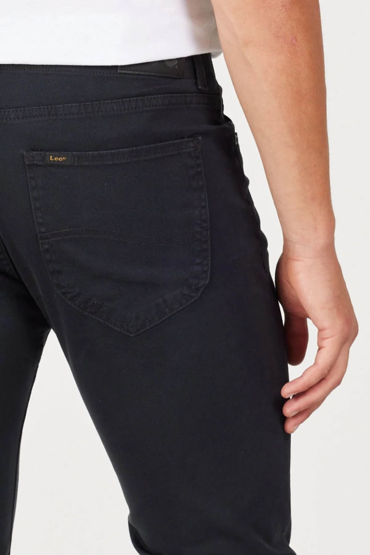 شلوار جین مشکی مردانه سیاه کش دار Luke Slim Fit کمر کم Lee