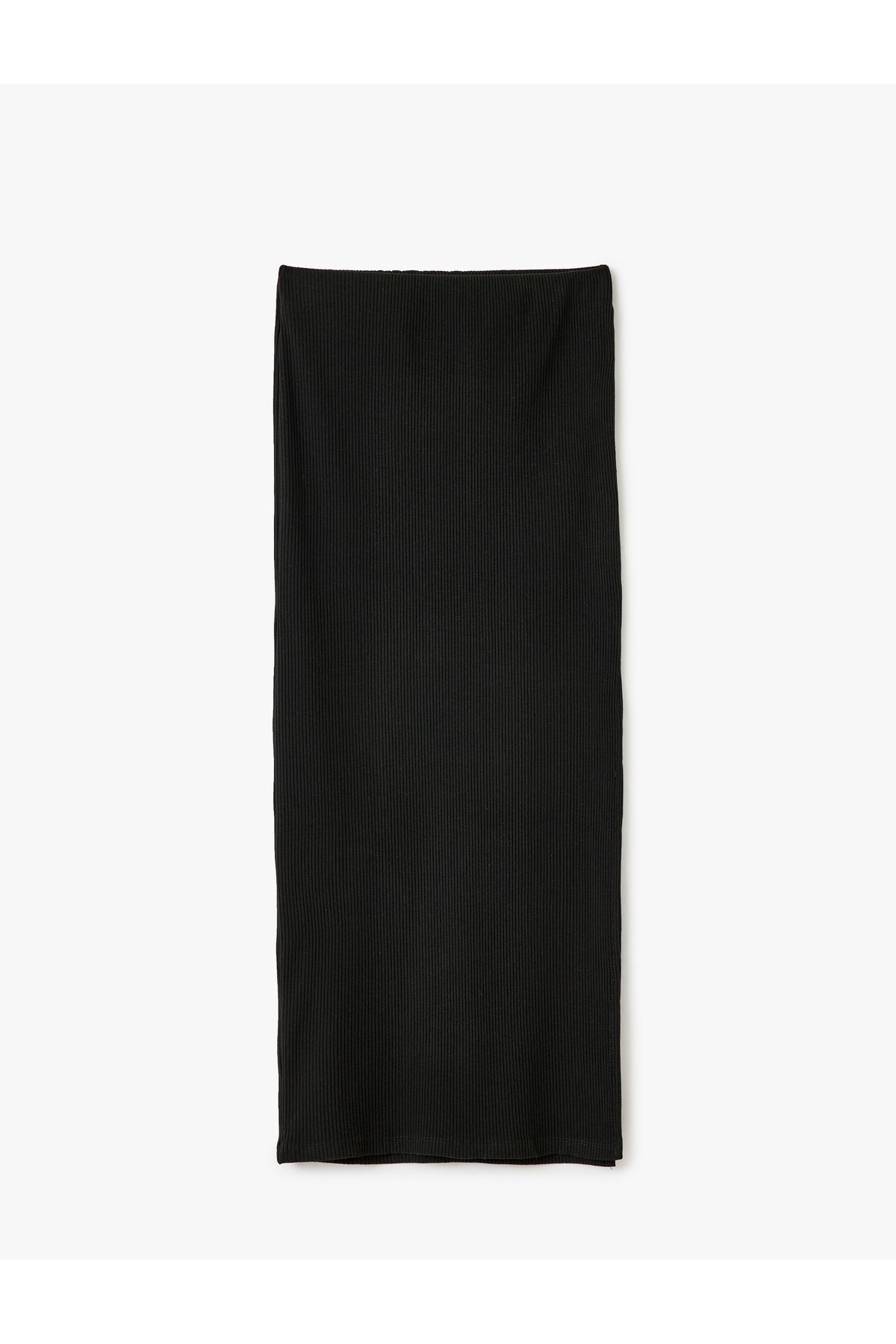 Koton Yeni Sezon Yırtmaç Detaylı Beli Lastikli Slim Fit Uzun Kalem Etek