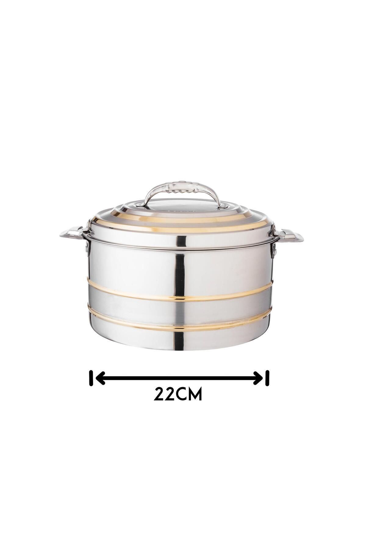 Dania-Athena food container, steel and gold, 3 liters , made in India 3