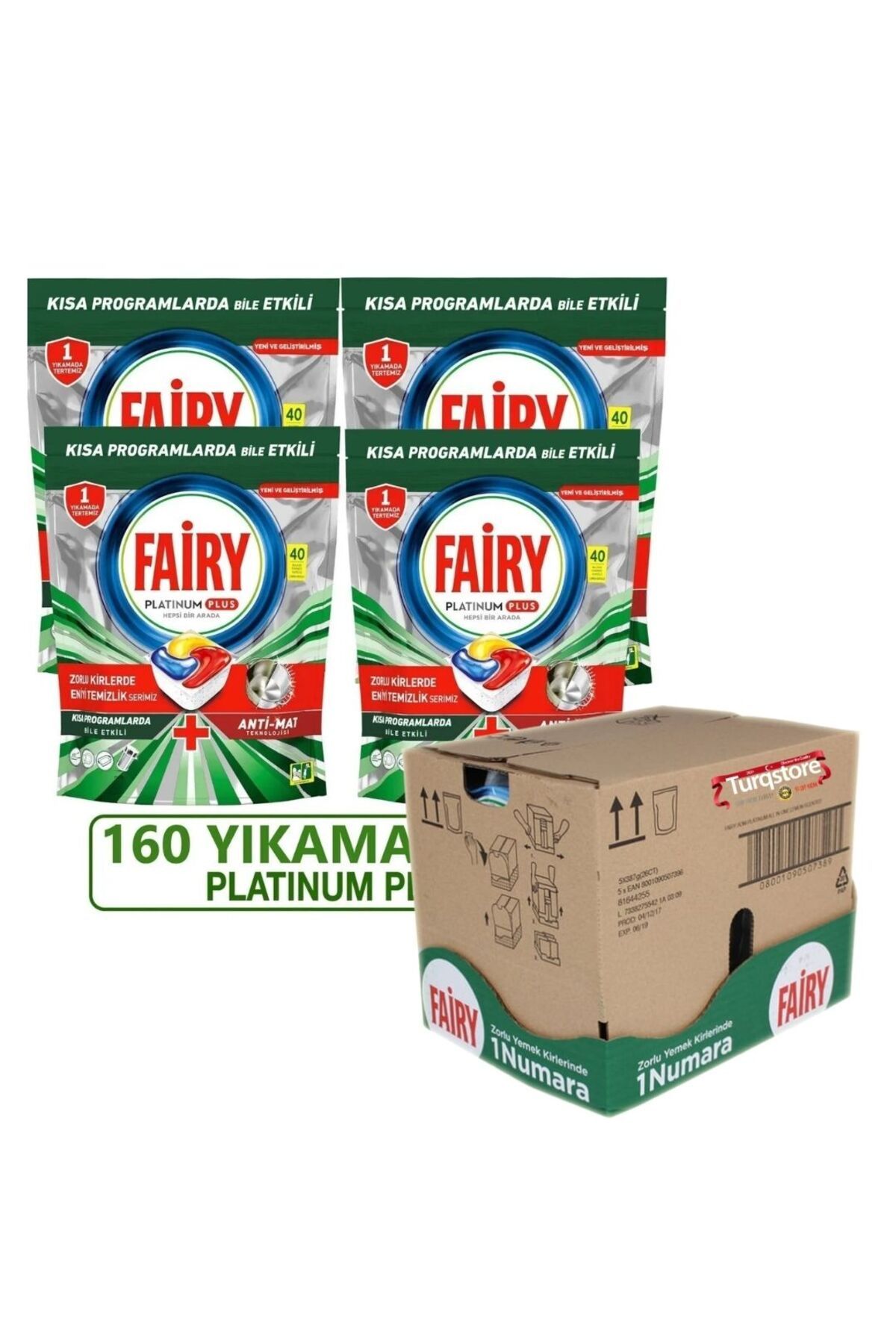 Fairy 160 Tablet (4x40) Platinum Plus Hiper Ekonomi (Kısa Program ile elektrikten tasarruf)