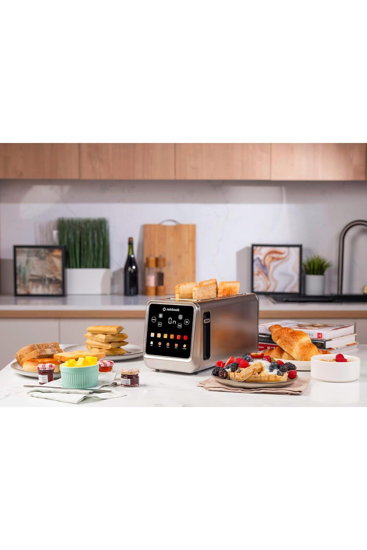 Nutricook-Toasti Digital Toaster -4-Slice with Intuitive Touch-screen Display, 6 Shade Settings, Silver, 1450W 2