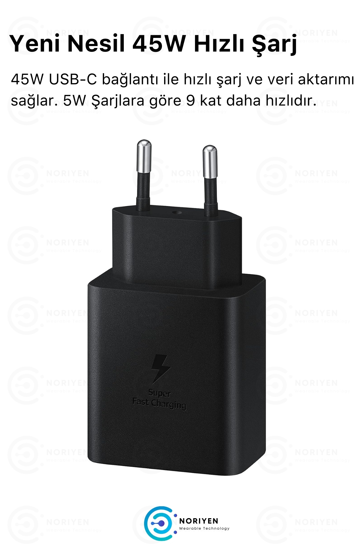 Yeni Nesil 45W Ultra Hızlı Şarj Seti Adaptör + Type C Kablosu iPhone Samsung Realme Oppo Vb. Uyumlu