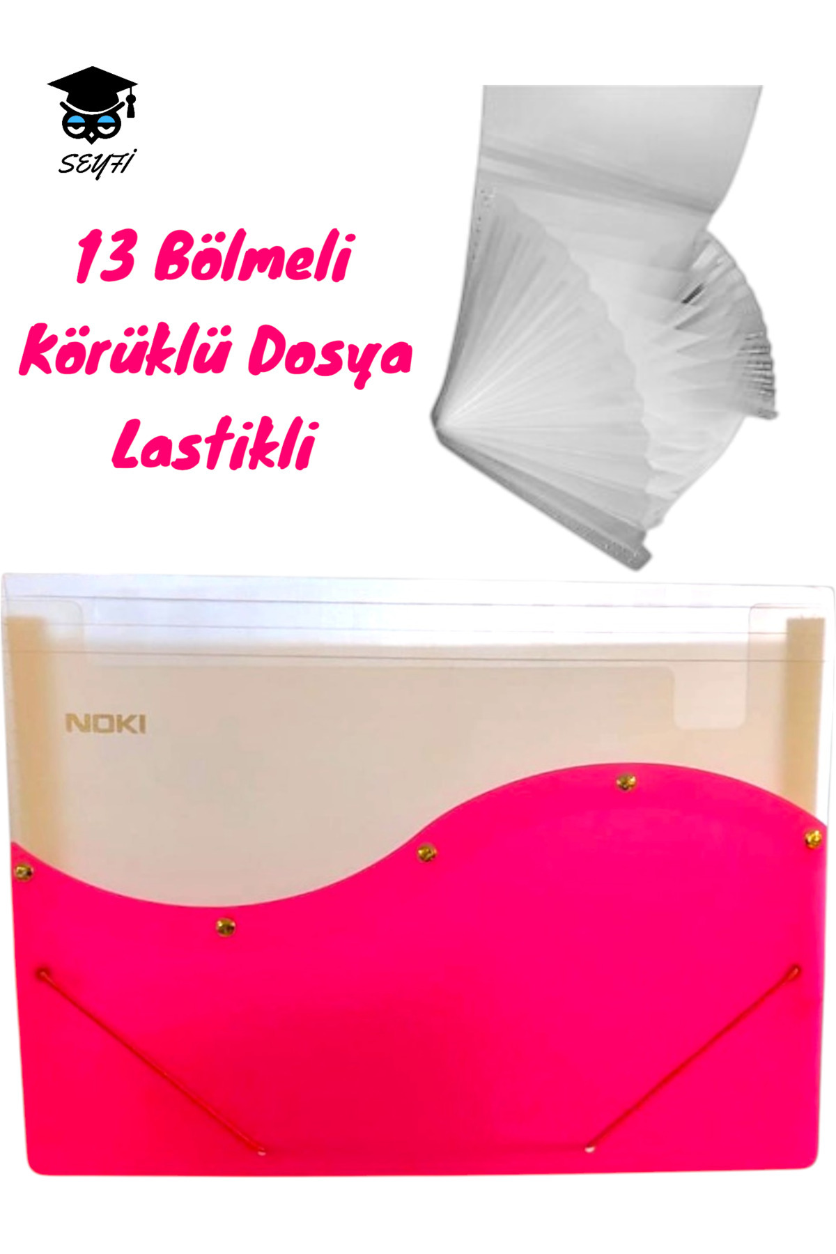 SEYFİKİRTASİYE Körüklü Dosya Lastikli 13 Bölmeli