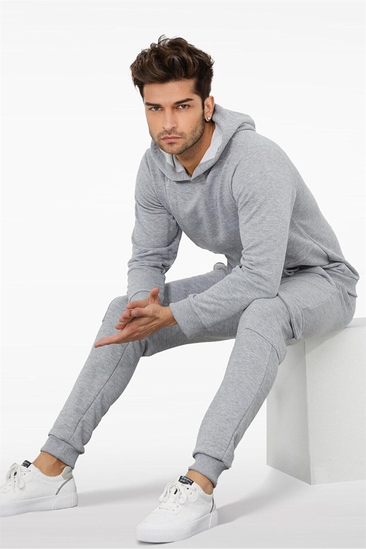 Navcoli-Men's Gray Cargo Pocket Sweatshirt and Sweatpants 5144U_5144A_2010 2