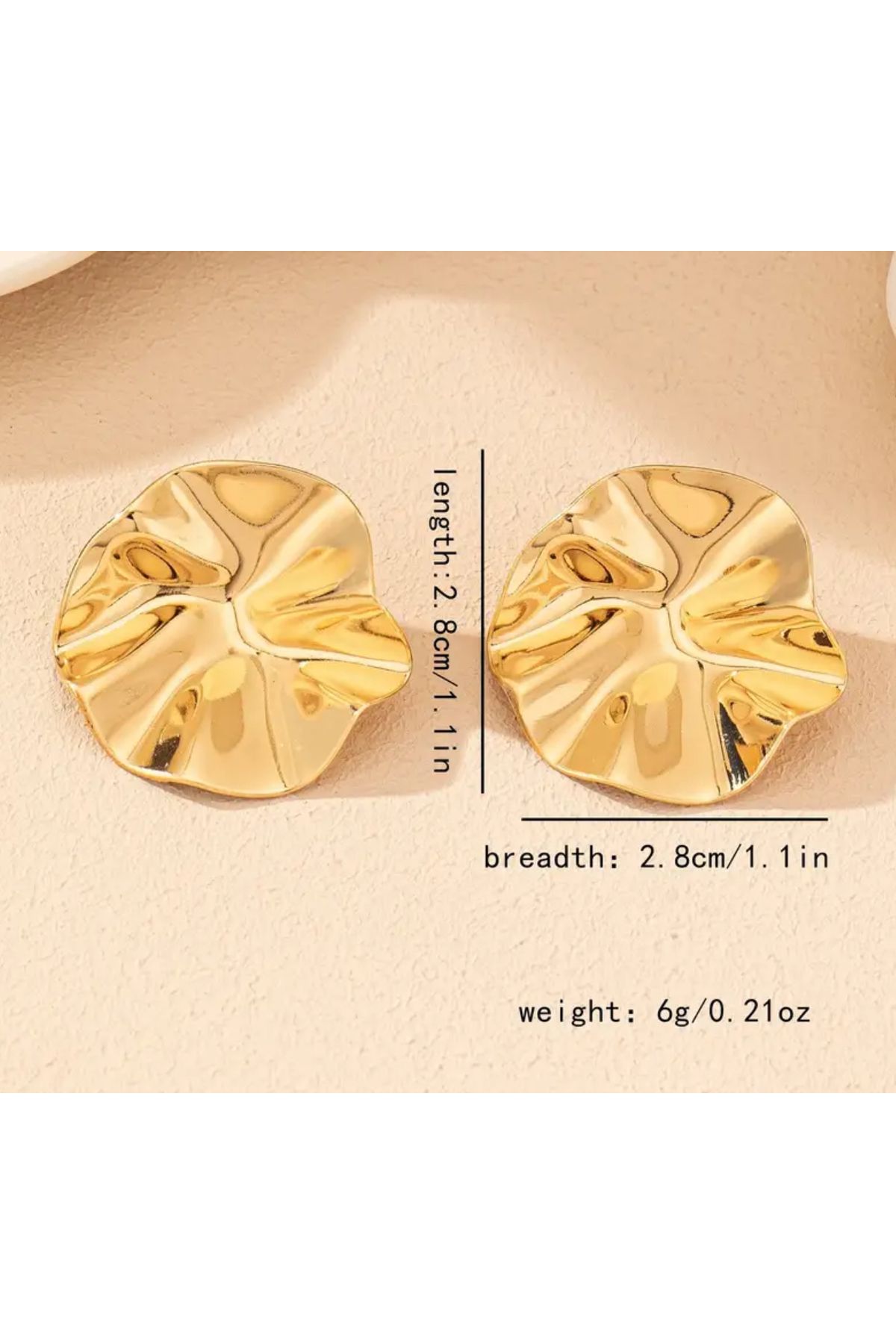 MEECY-Gold Round Big Design Women Earrings 4