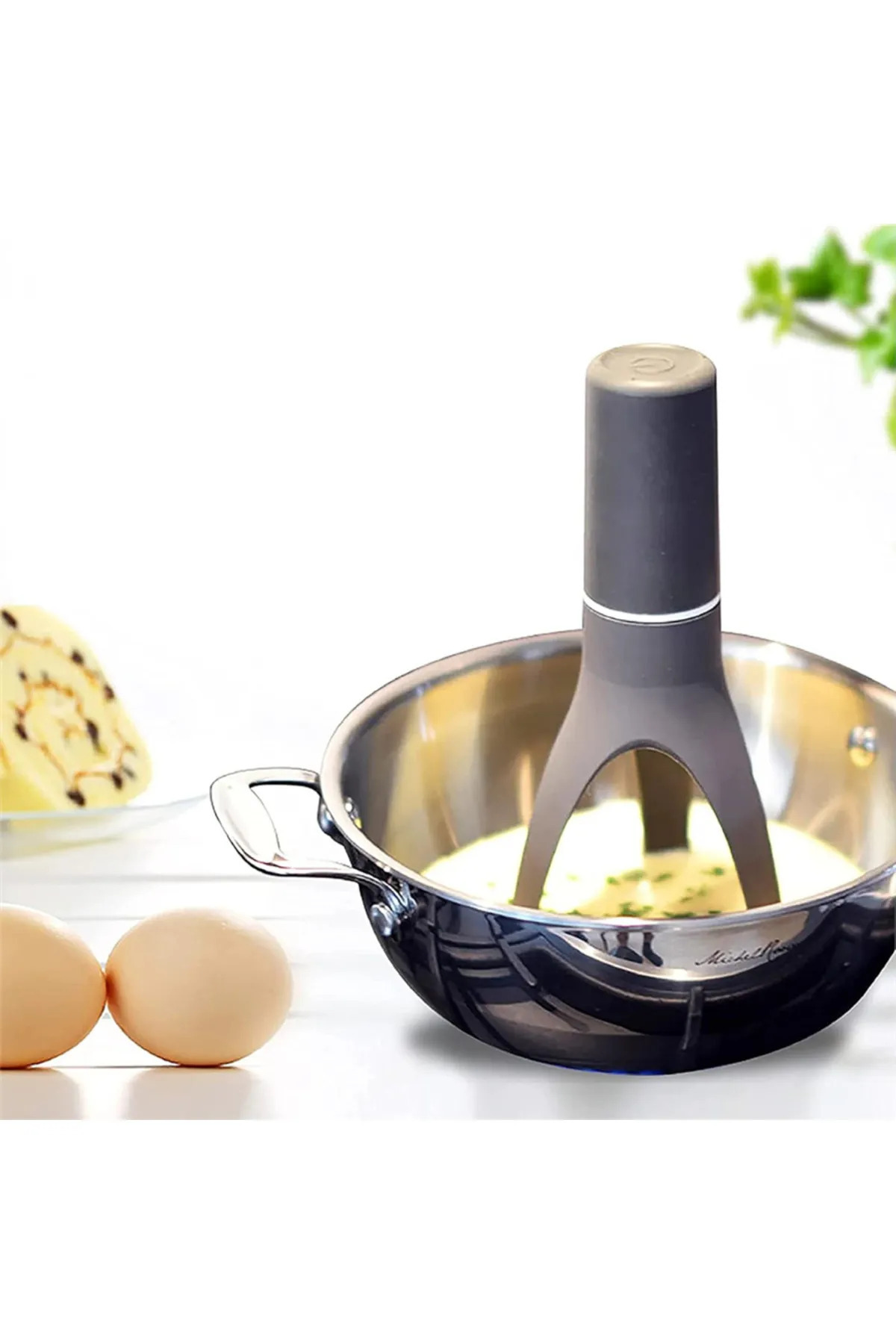 TİNEKE-Soup Mixer Portable Battery Operated Automatic Cooking Pot Practical Soup Yogurt Food Sauce Beater 4