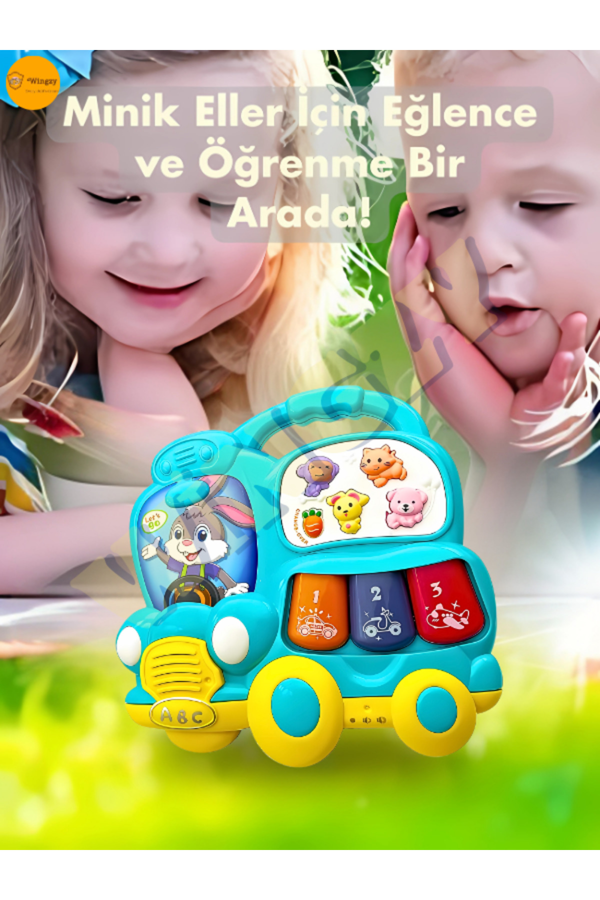 Wingzy Işıklı Ve Müzikli Bebek Piyanosu, Eğitici, Renkli, Sesli Oyuncak, Motor Ve Duyusal Gelişim fotoğrafı 7 (önizleme)