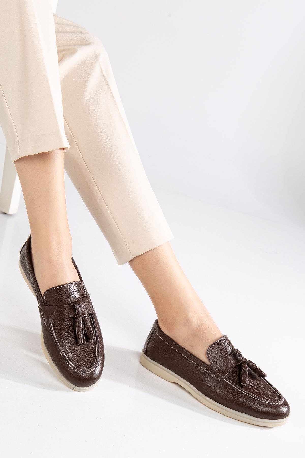 DUMMET-Γυναικεία Loafer Casual Παπούτσια από Γνήσιο Δέρμα 2