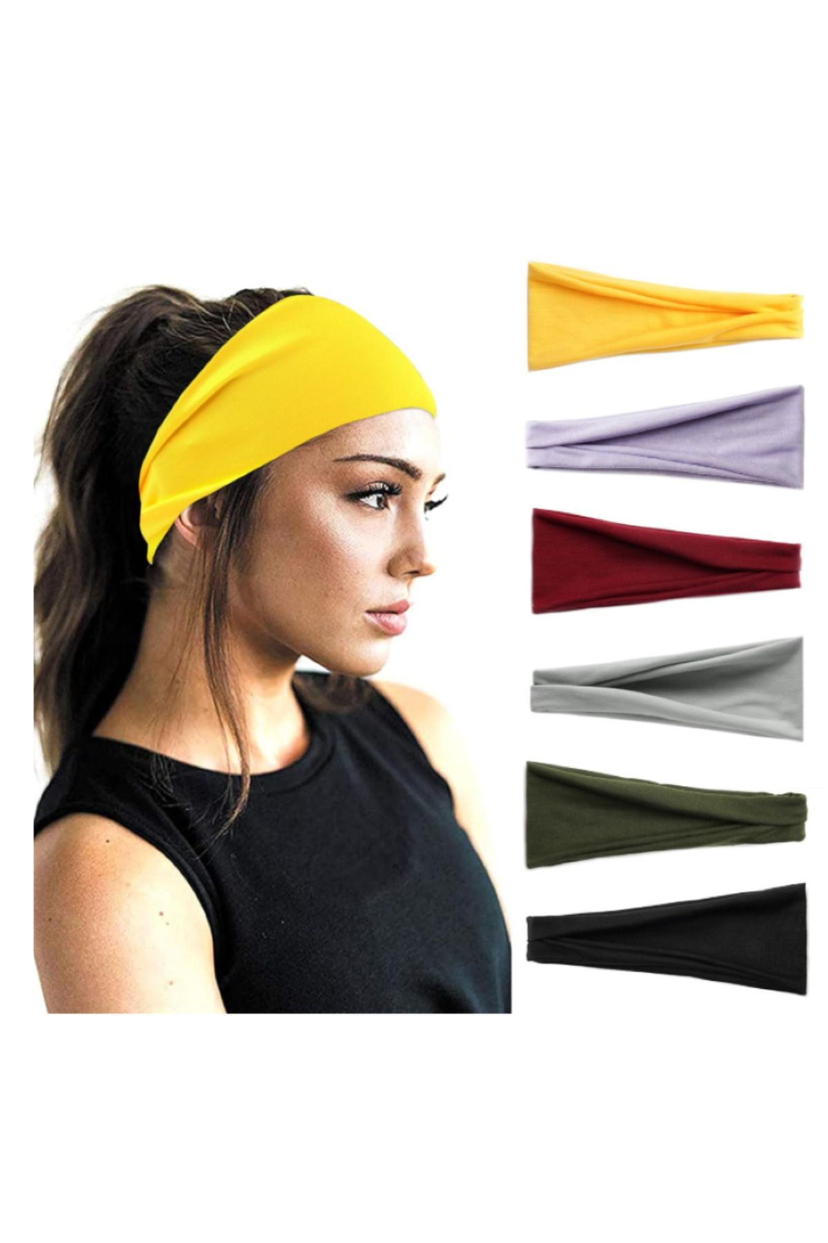 BERG ATELIER Bandă Elastică Pentru Yoga Bandă Pentru Transpirație Sportivă Femei Bărbați Alergare Fitness Bandaj Bentite Unisex - Single Dimension