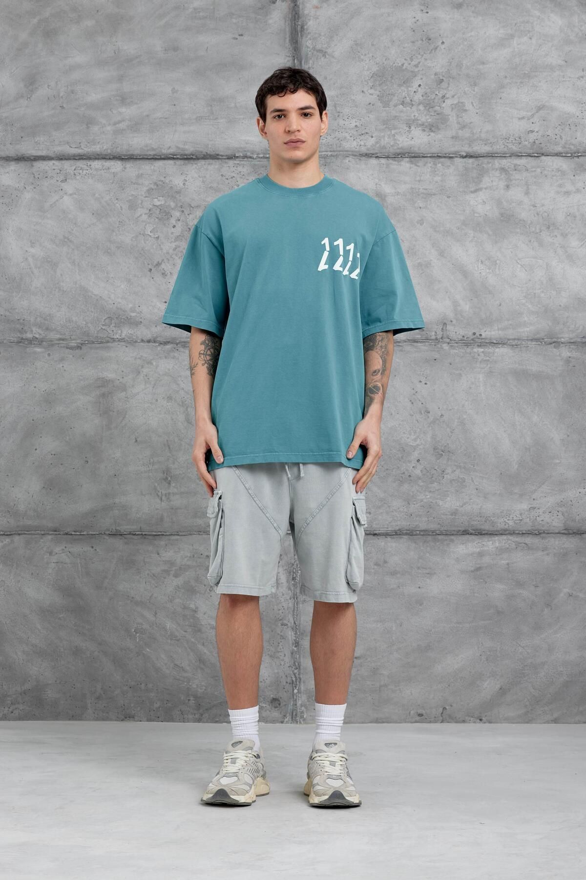 NOMARC-Green 1111 Written Washable Oversize Tshirt 4