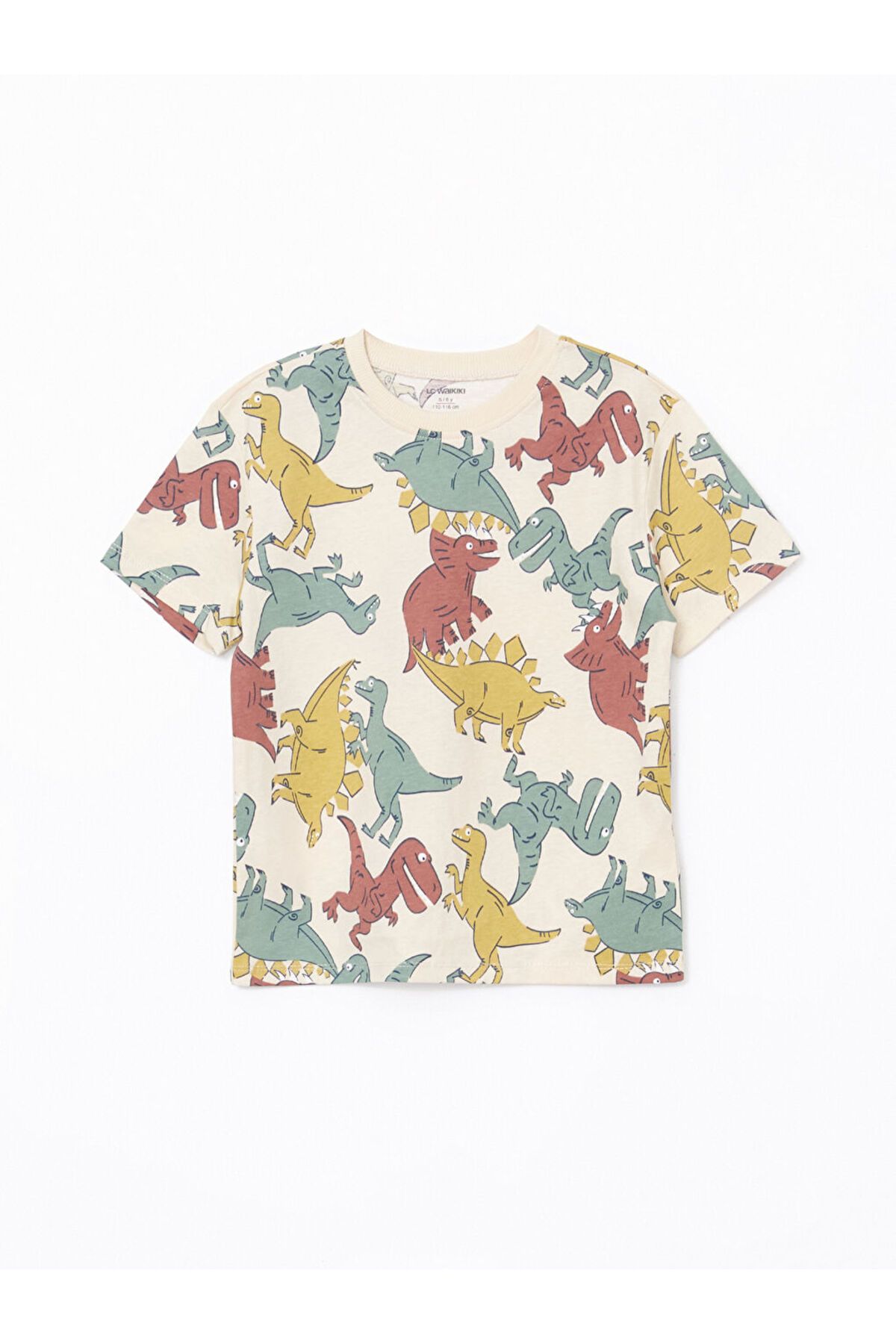 LC Waikiki-New Season Crew Neck Dinosaur Printed Boy's T-Shirt 3-Piece - S56960Z1 5